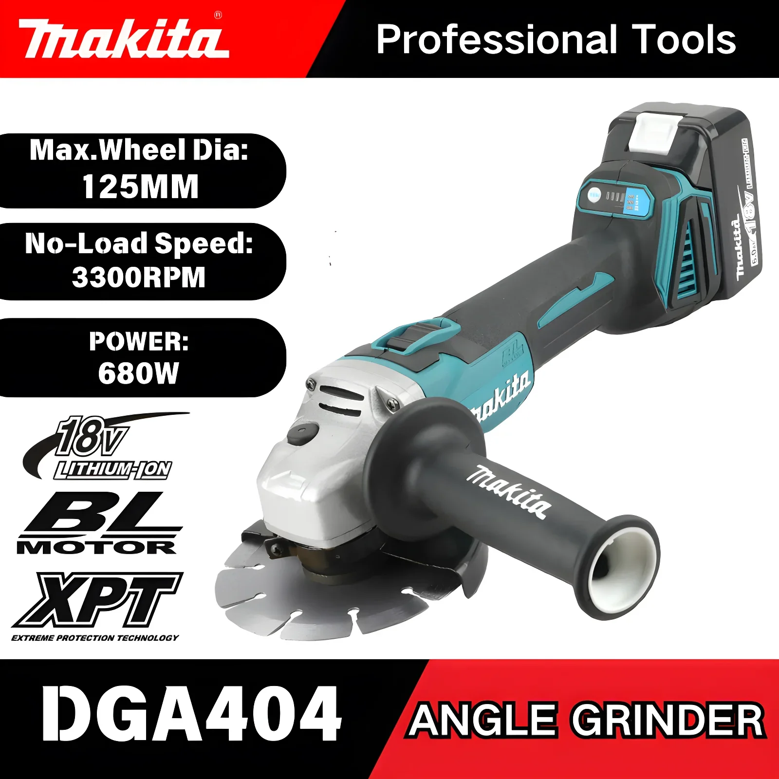 Cordless Angle Grinder 125Mm Brushless - Amoladora angular inalámbrica Makita de 125