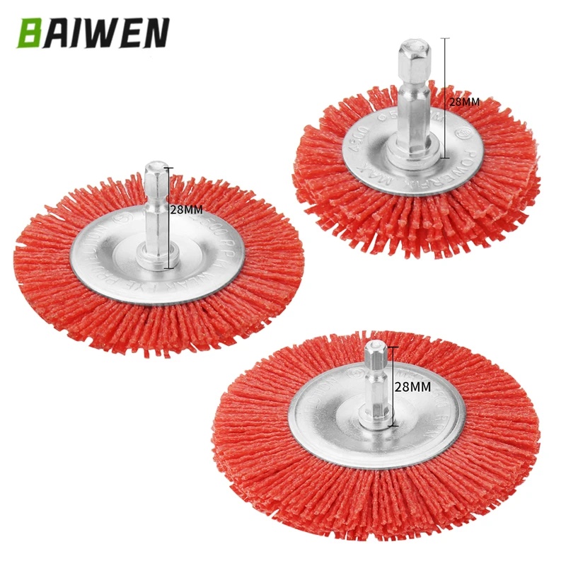 Angle Grinder Wire Brush Wheel - Cepillo plano de nailon, rueda abrasiva