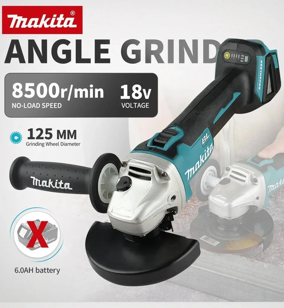 Cordless Angle Grinder 125Mm Brushless - Amoladora angular inalámbrica Makita DGA404 de