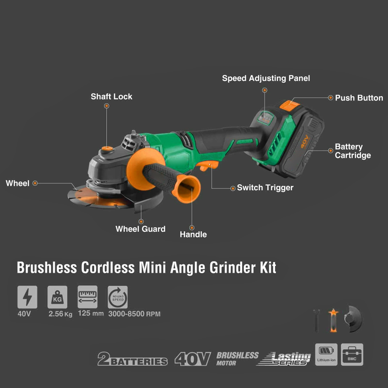 Amoladora Angular Inalámbrica  - Cordless Angle Grinder 125Mm Brushless reseña y precio