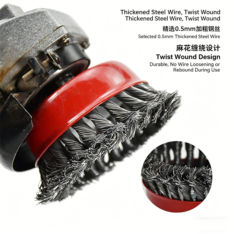 Cepillo de alambre de 3 hilos  - Angle Grinder Wire Brush Wheel reseña y precio