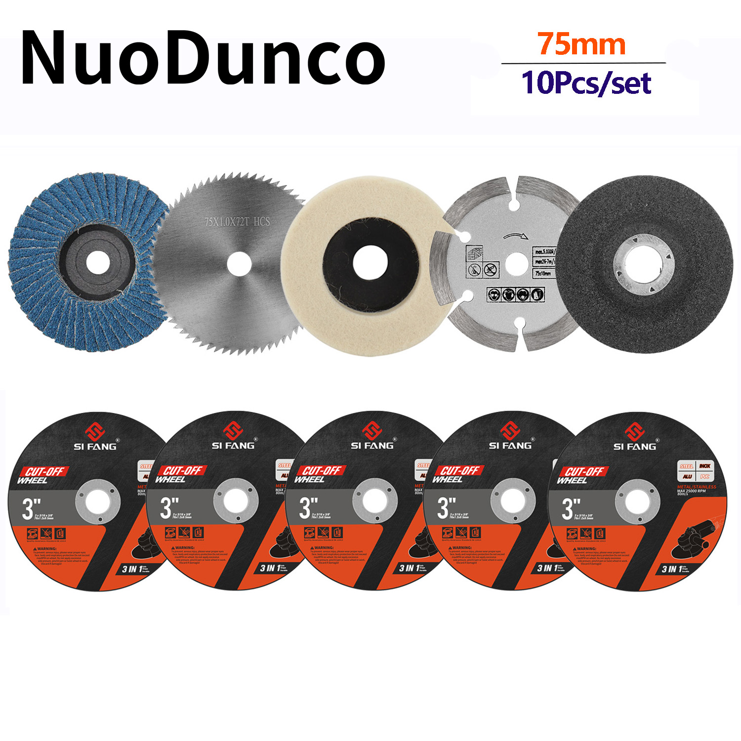 10 unids/set 75mm disco de cor - Angle Grinder Flap Disc Set reseña y precio