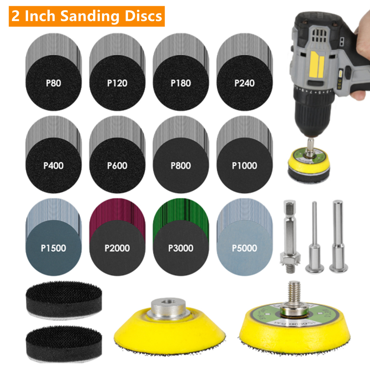 50/160/240 Uds 2/3 pulgadas 50 - Grinder Polishing Pad Kit reseña y precio